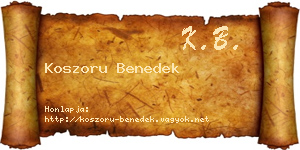 Koszoru Benedek névjegykártya