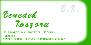 benedek koszoru business card